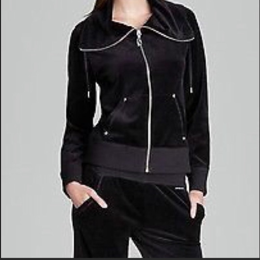 Michael Michael Kors Black Velour Sweatsuit Lounge